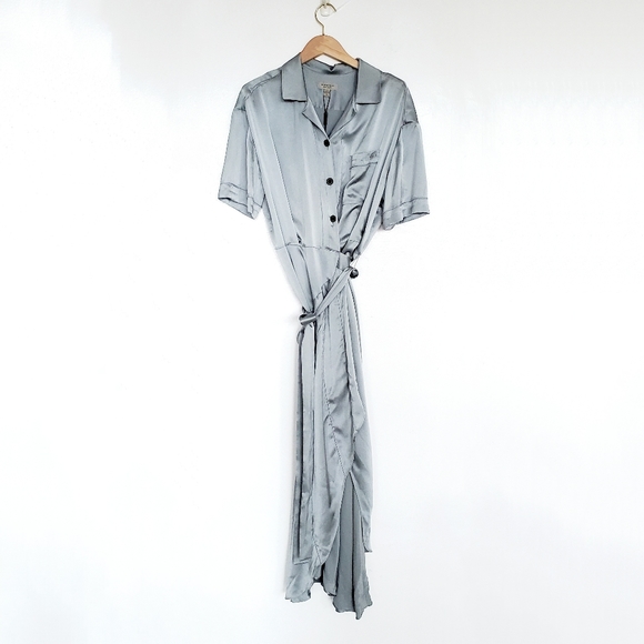 NWT Burberry 100% Silk Tie-waist Shirt Dress 4 - Picture 9 of 16